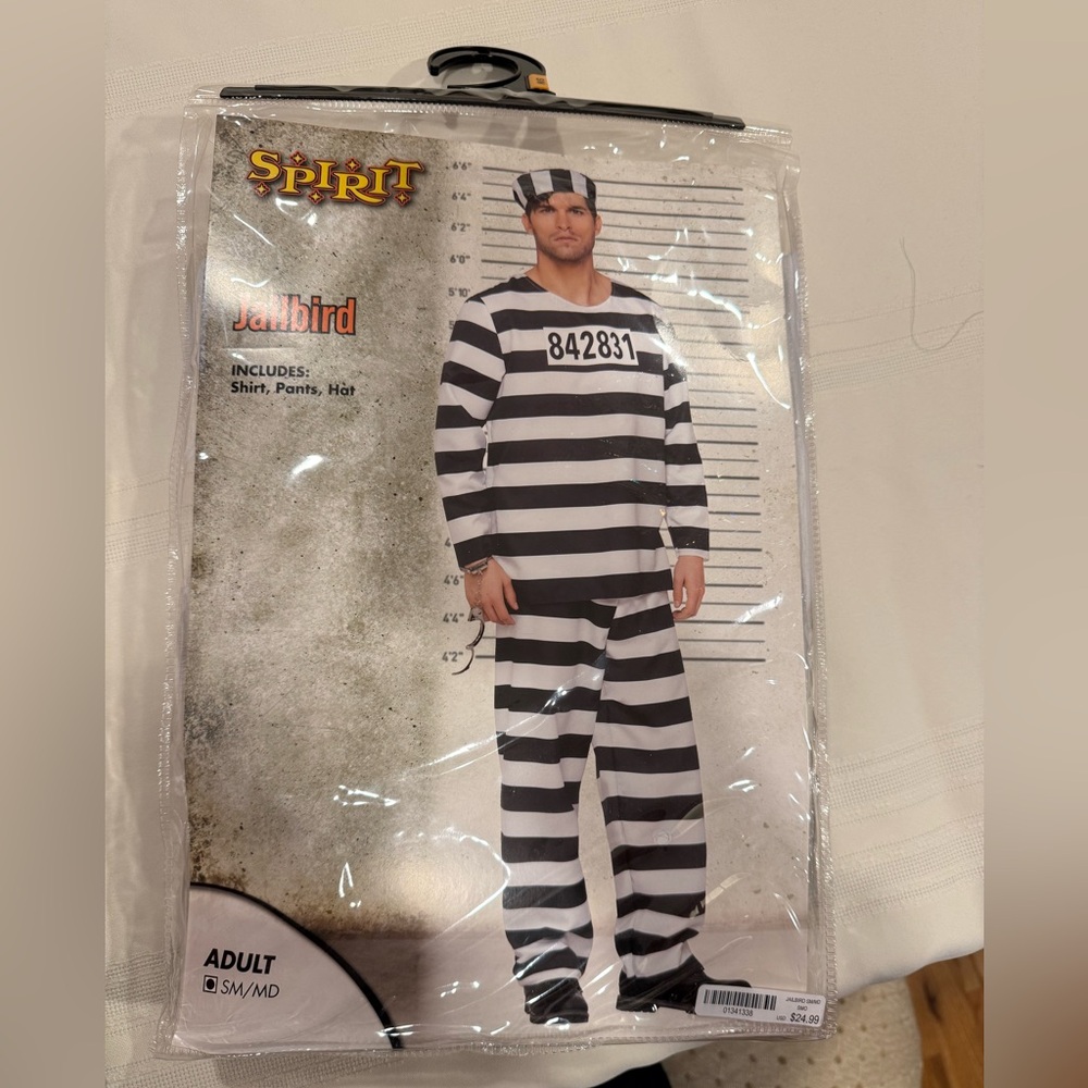 Halloween Jailbird Adult costume Sm/Md. Never Used.
